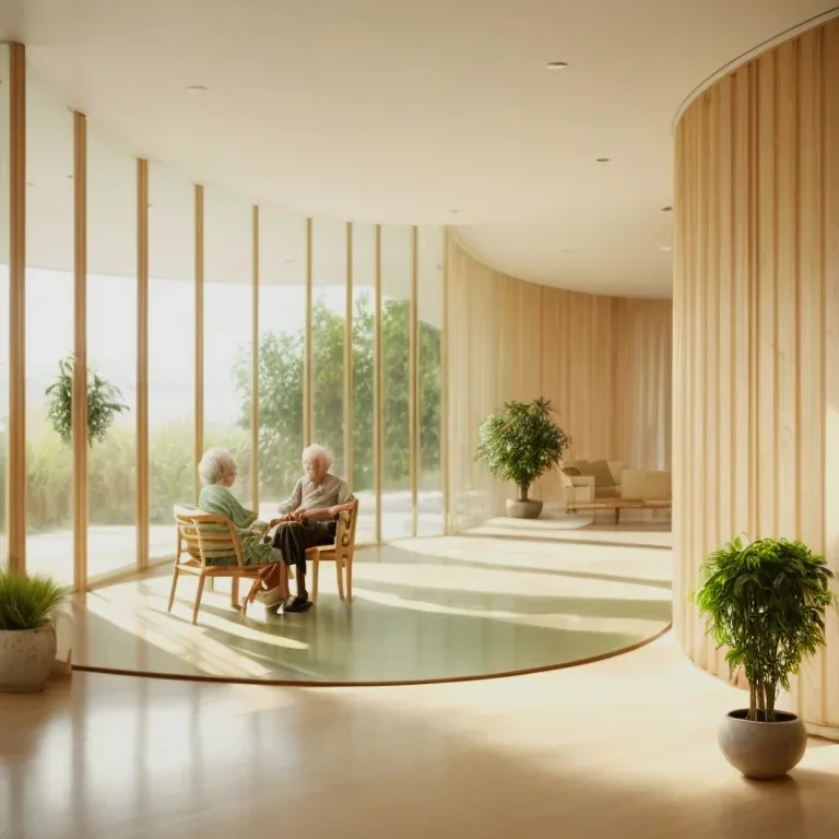 Kompaktes Zimmer mit Blick in den Garten der Residence